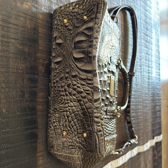 Brahmin Crossbody with Handles Crocodile Pattern Brown Green - Picture 10 of 11